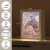 Giraffe - Bloemen - Roze Light Box met kabel (Tafellamp) klein -USP_NL