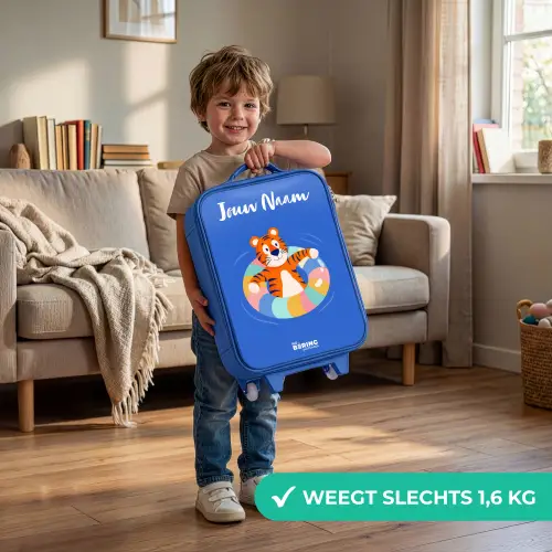 Tijger - Zwemband - Water Kinderkoffer - Blauw klein -sfeer2_NL