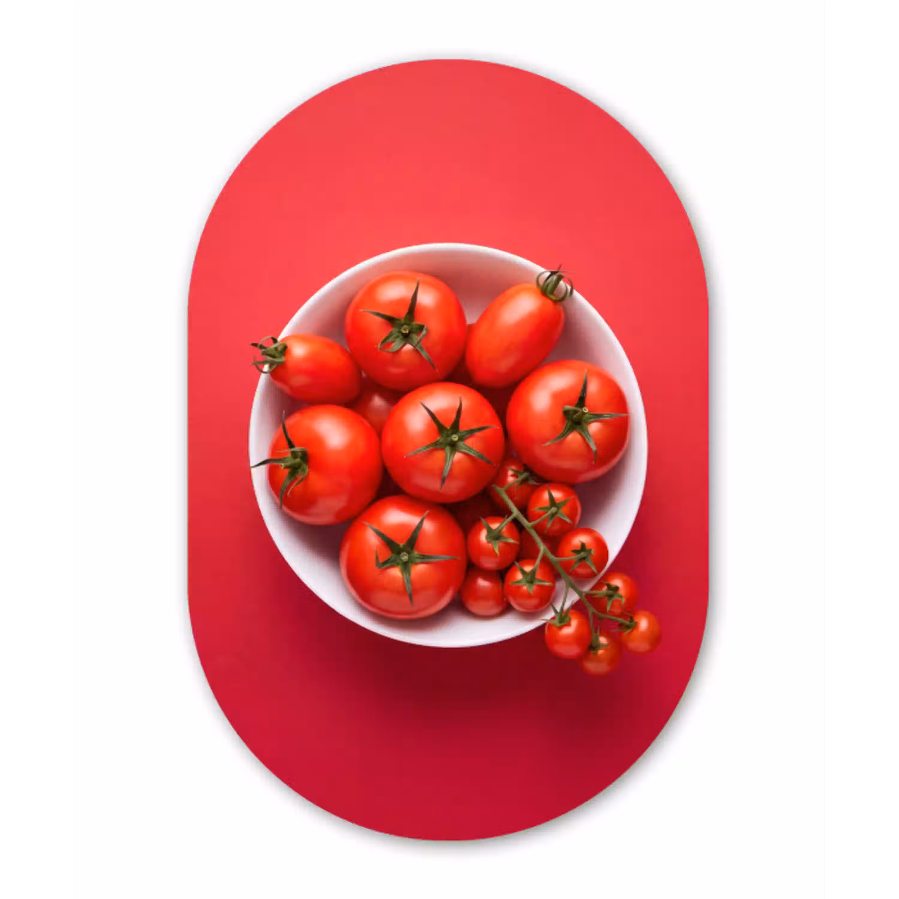 Eten - Kom - Rood Wandcirkel Ovaal Forex klein -3d