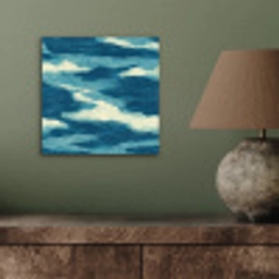 Golven - Abstract - Patroon - Blauw - Wit aluminium wit klein 46 -sfeer2