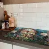 Libelle - Mozaïek - Bloemen - Kleurrijk Inductie beschermer vinyl 3mm klein -sfeer3