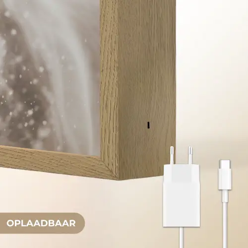 Paard - Wit - Winter - Natuur - Sneeuw - Dieren Light Box met batterij (Wandlamp) middel -USP_websiteoplaadbaarNL