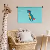 Dinosaurus - Blauw - Zonnebril Wandkleed katoen klein -wsfeer5_kind