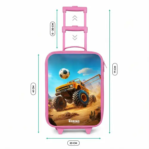 Monstertruck scoort goal in woestijnstadion Kinderkoffer - Roze klein -productfoto_formaten
