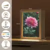 Blad - Chrysant - Roze - Schaduw Light Box met kabel (Tafellamp) klein -USP_NL