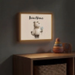 Tijger - Blauwe bloemen - Rustig Light Box met batterij (Wandlamp kind) middel -sfeer5_kind