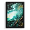 Marmerlook - Blauw - Goud - Glitter - Luxe - Marmer fotolijst zwart zonder passe partout klein -3d