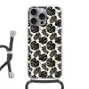 Modern - Monstera - Zwart Hoesje iPhone 16 Pro Max met koord klein 804 -3d