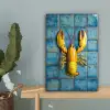 Kreeft - Geel - Blauw - Tegels canvas 2cm klein -sfeer4