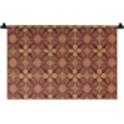 Retro - Bloemen - Bruin Wandkleed katoen klein 269 -zz3d