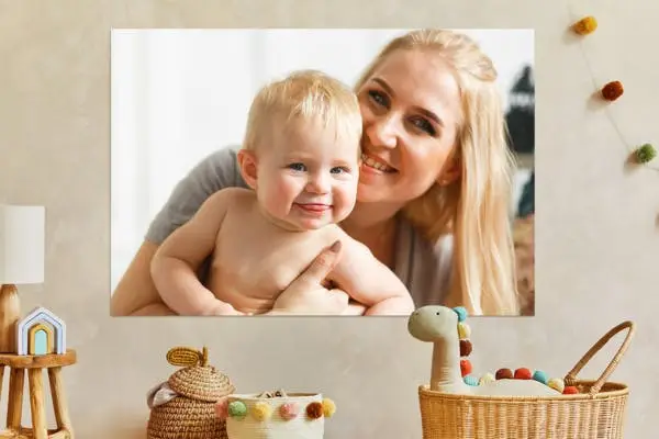 Foto op canvas moeder met kind