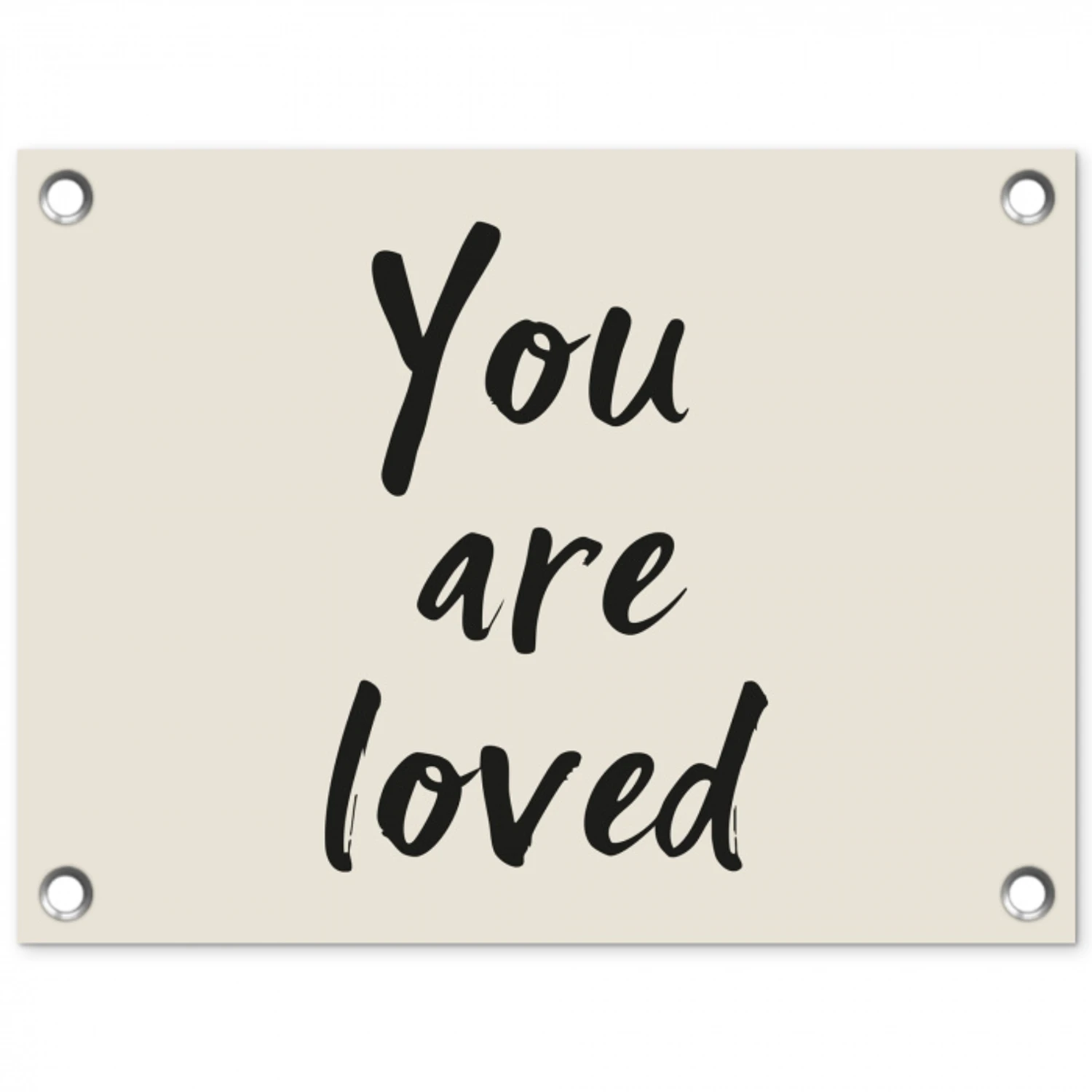 Minimalistisch - Beige - Love tuinposter los doek klein -3d