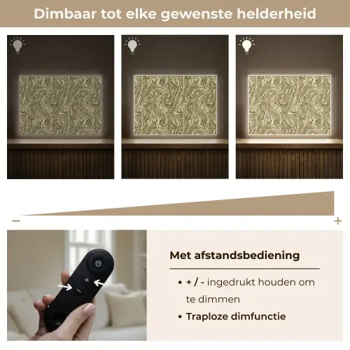 Abstract - Marmer - Groen Light Box met batterij (Wandlamp) middel 907 -USP_dimbaarNL