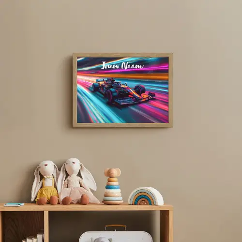 Formule 1 - Auto - Race - Jongens - Kleurrijk Light Box met batterij (Wandlamp kind) middel -sfeer2_kind