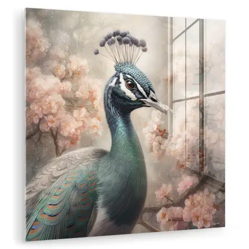 Pauw - Vogels - Bloemen - Boom - Botanisch plexiglas 5mm klein -zzzproduct_nieuw