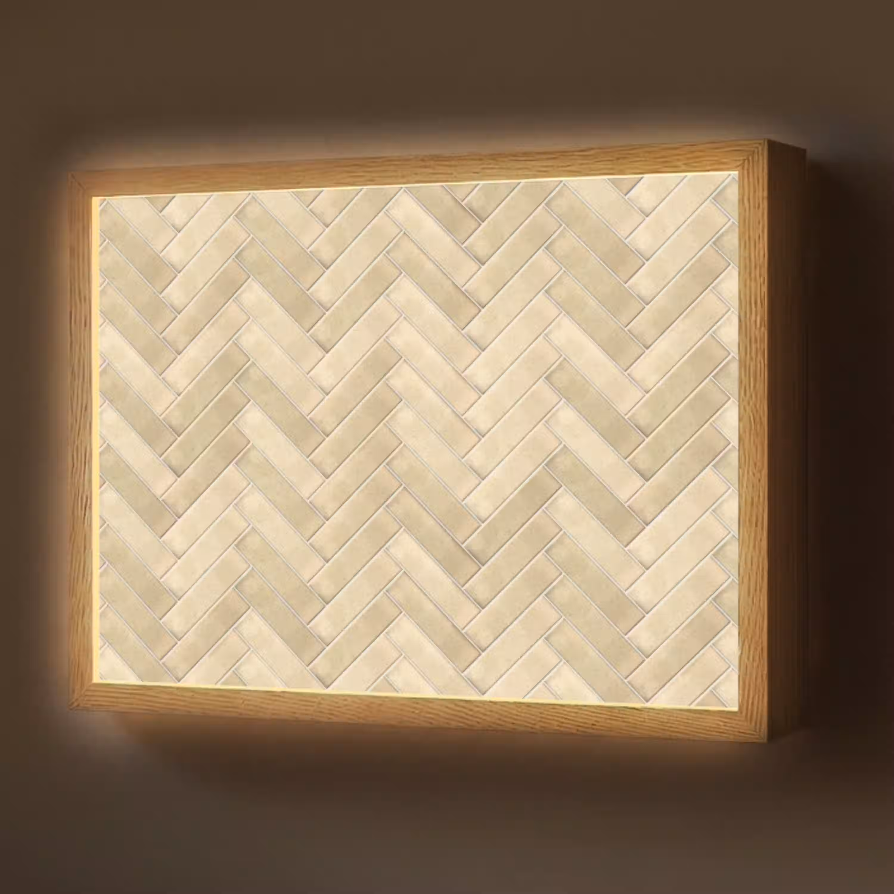 Visgraat - Tegel - Zand Light Box met batterij (Wandlamp) middel 907 -z3d_website