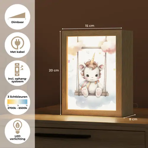 Eenhoorn - Dier - Kinderen - Unicorn Light Box met kabel klein -USP_NL