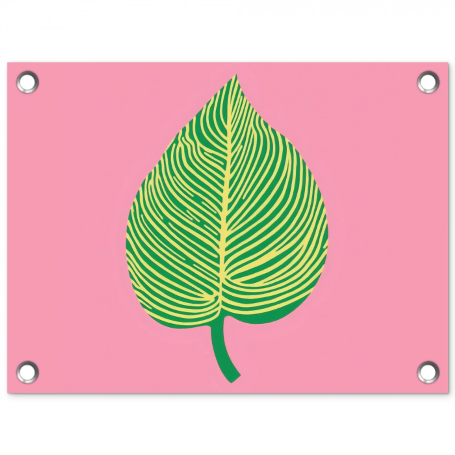 Illustratie - Blad - Minimalistisch - Groen tuinposter los doek klein -3d