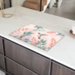 Kolibrie - Vliegen - Natuur - Illustratie - Kleurrijk Inductie beschermer vinyl 3mm klein -sfeer8