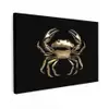 Goud - Krab - Dieren - Zwart Tuinposter op houten frame 2 cm dik klein -3d