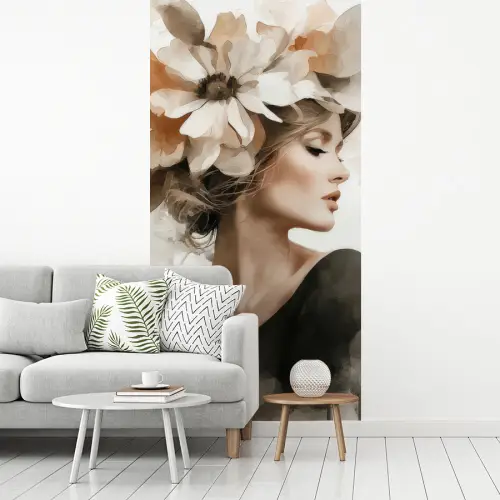 Bloesem - Portret - Gezicht fotobehang vinyl groot -woonkamer