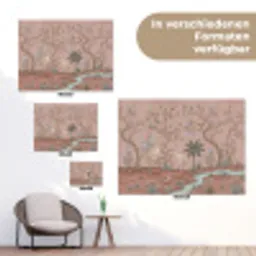 Nostalgisch - Reigers - Roze tuinposter los doek klein -Xsfeer9_DE