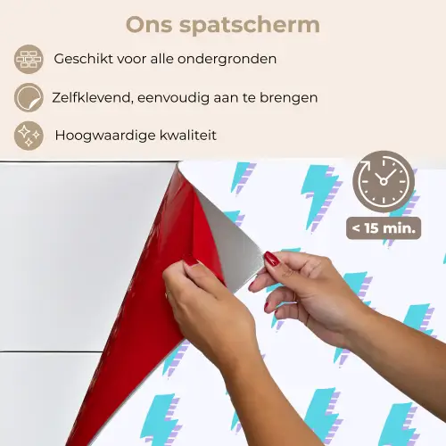 Blauw - Paars - Bliksem keuken achterwand spatscherm klein 900 -spatscherm_NL