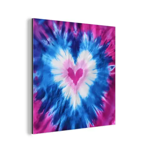 Hartvormig - Tie dye - Paars aluminium wit klein -3d