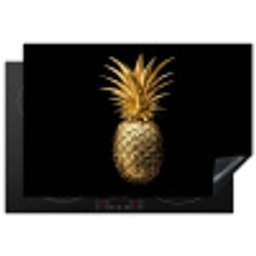 Ananas - Zwart - Goud - Luxe Inductie beschermer vinyl 3mm klein -3d
