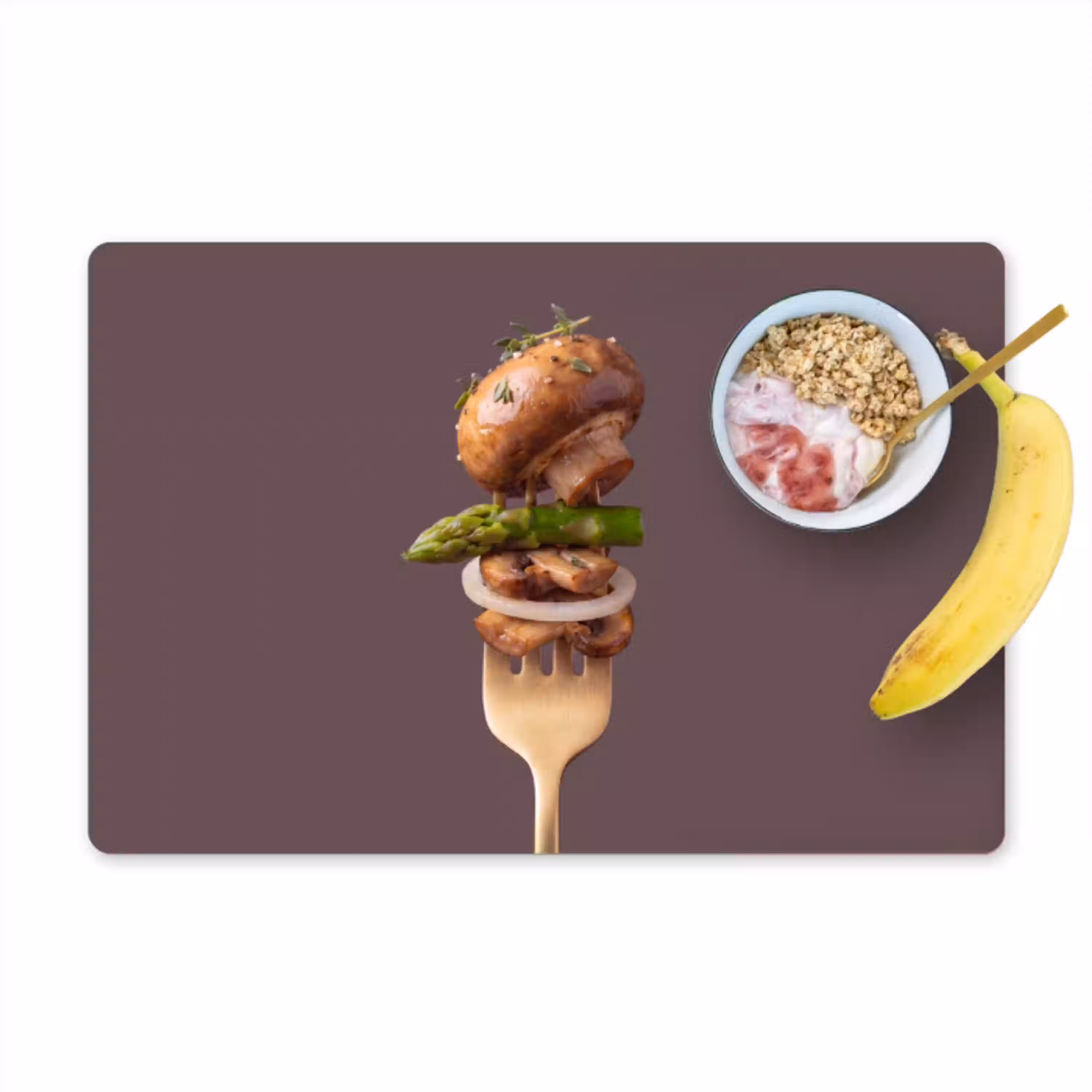 Eten - Gestapeld - Vork Placemat vinyl groot -zzzproduct_Kitchenyeah-website