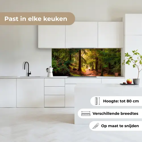 Bos - Pad - Bomen - Groen - Zon - Natuur keuken achterwand 2 middel -sfeer4_NL