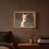 Kat - Geschilderd - Artistiek - Wit Light Box met batterij (Wandlamp) middel -sfeer4