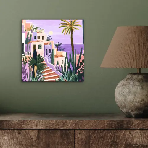 Huizen - Minimalistisch - Palmbomen - Kust aluminium wit klein -sfeer2