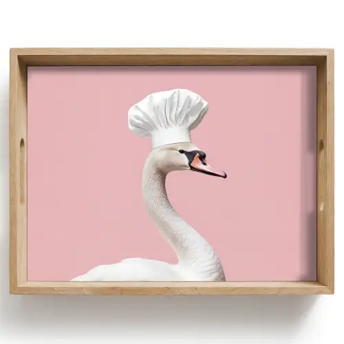 Zwaan - Koksmuts - Mooi - Klassiek Dienblad Rechthoek middel -z3d_shopping
