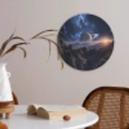 Fantasy - Kosmos - Landschap Akoestische PET Vilt - Rond klein -sfeer3