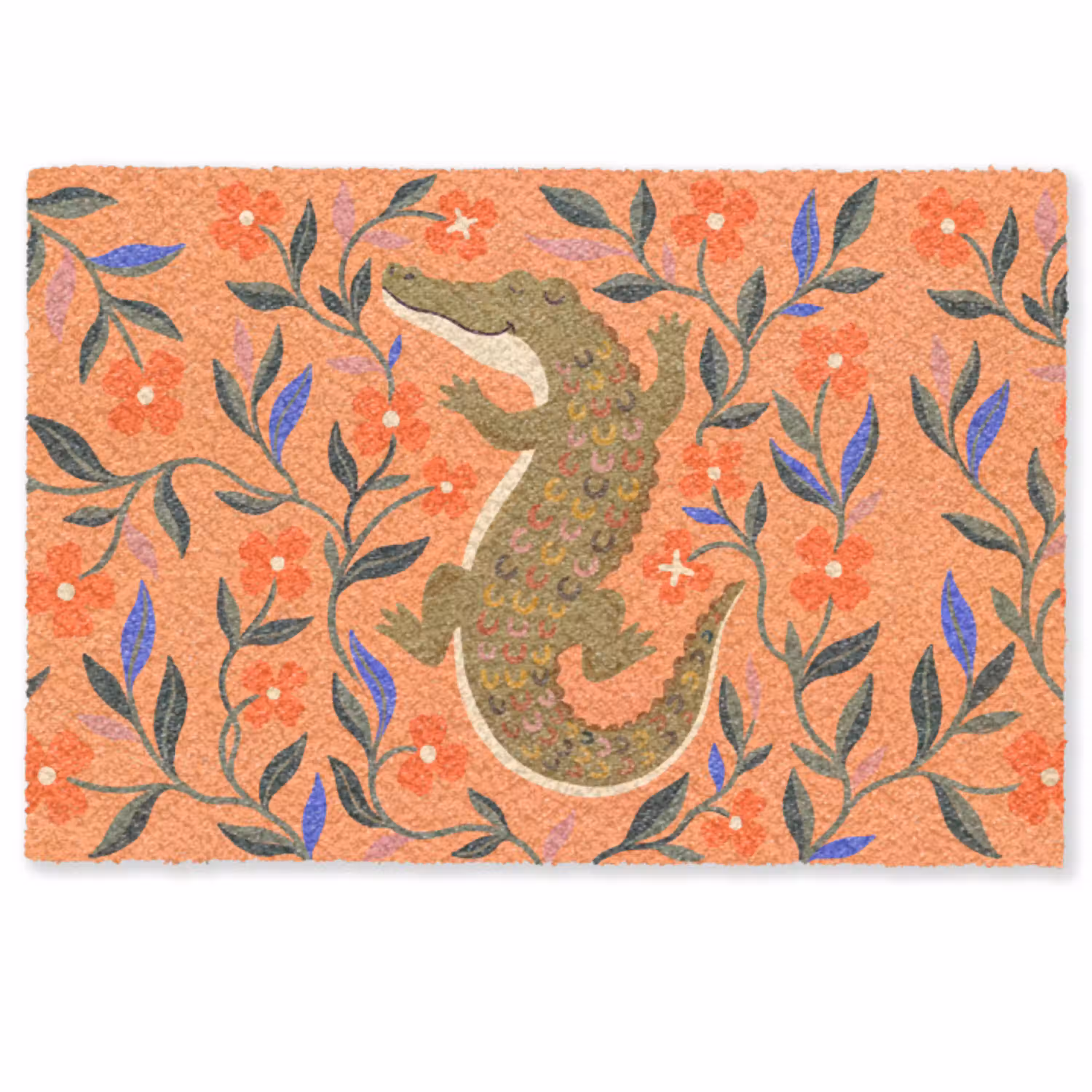 Dieren - Bloemen - Oranje - Illustratie - Natuur Deurmat klein -zkaufland3d