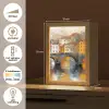 Gracht - Huizen - Kunst - Art Light Box met kabel (Tafellamp) klein -USP_NL