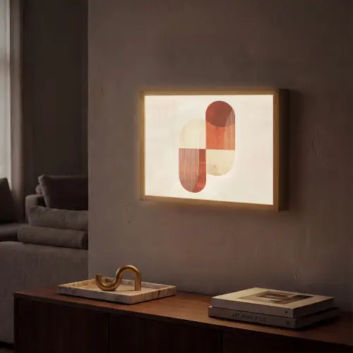 Bogen - Beige - Vormen Light Box met batterij (Wandlamp) middel -sfeer1