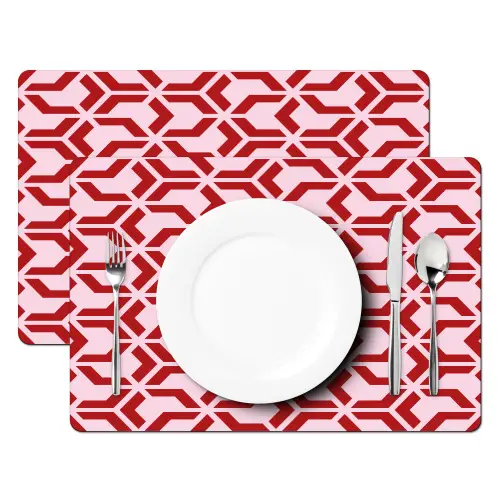 Roze - Rood - Geometrisch - Patroon Placemat vinyl groot 368 -zzsfeer2_Kitchenyeah-website