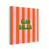 Strepen - Oranje - Verticaal - Ciao bella aluminium wit klein -3d