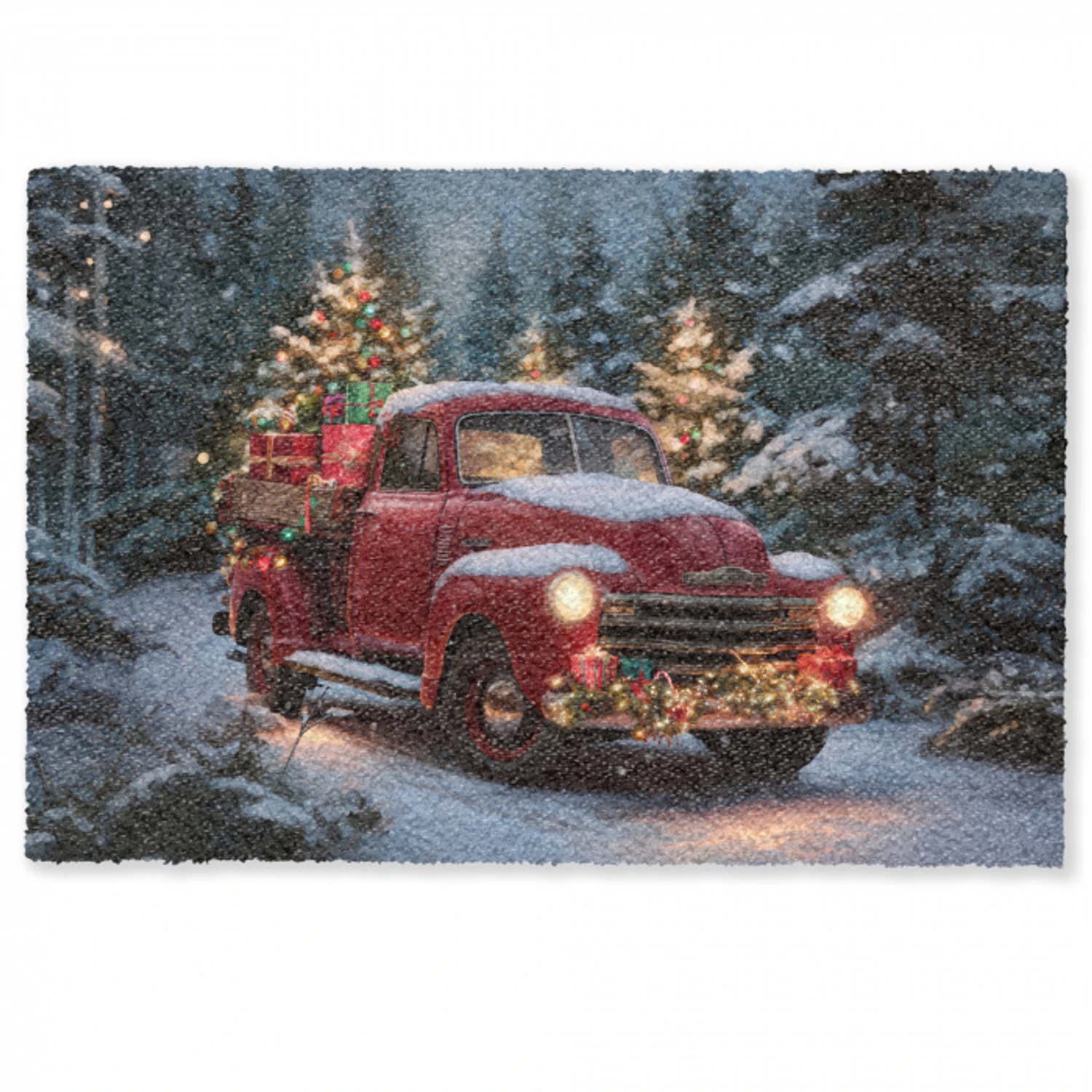 Kersttruck - Sneeuwbos - Rood Deurmat klein -zkaufland3d