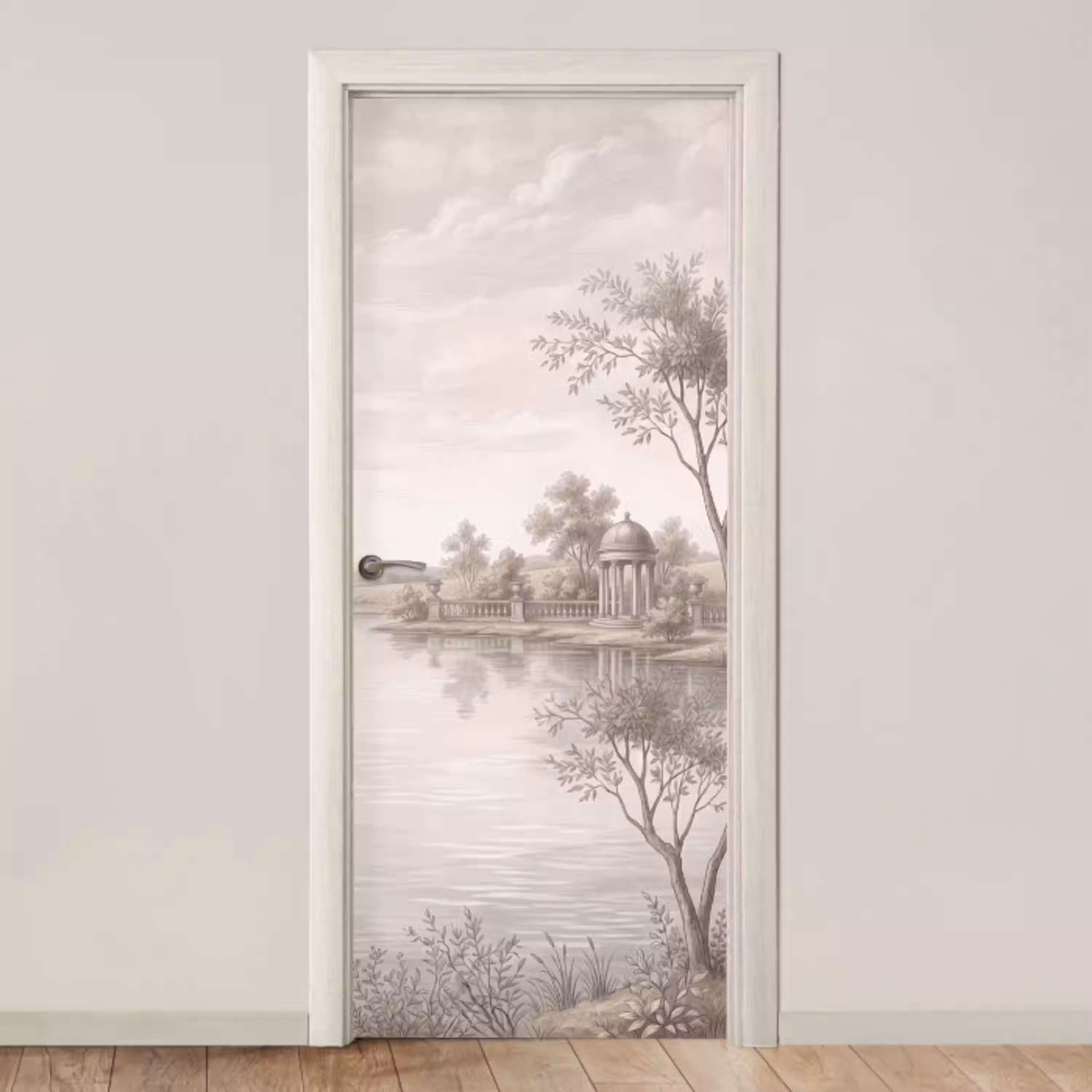 Terras - Water - Natuur - Landschap deurposter klein -3d_beige