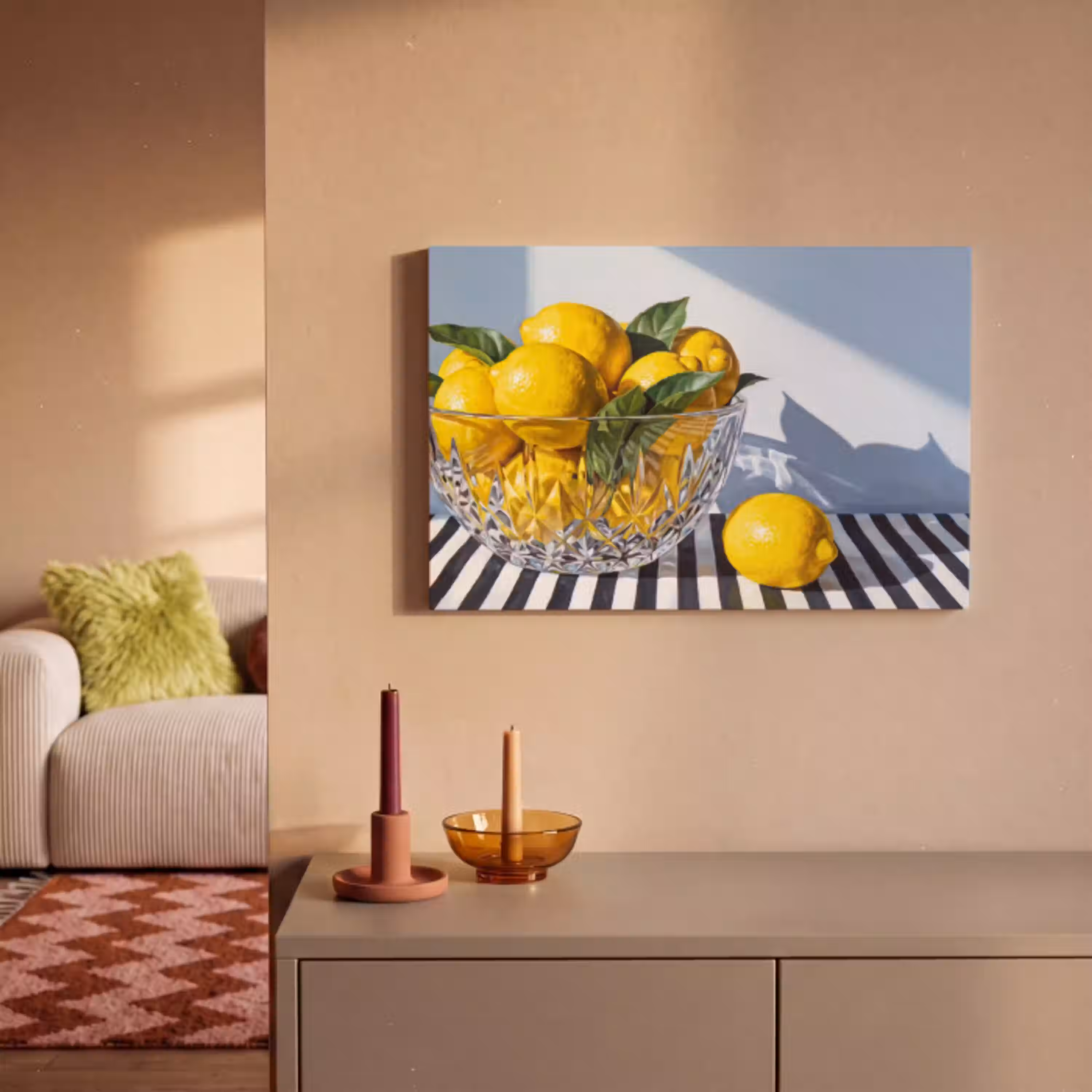 Citroenen - Fruit - Geel canvas 2cm klein -sfeer1