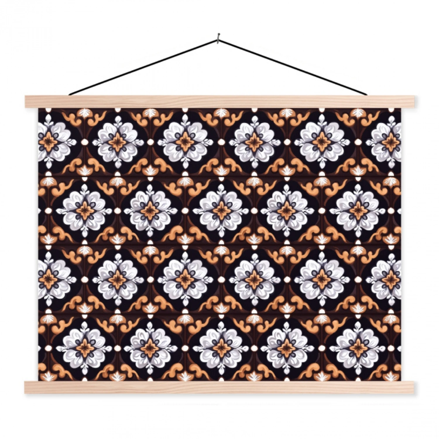 traditioneel - Element - Kleurrijk textielposter latten blank klein 122 -3d