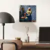Melkmeisje - Delfts Blauw - Vermeer - Schilderij - Oude meesters aluminium wit klein -sfeer5