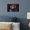 Graffiti - Chimpansee - Koptelefoon - Aap poster papier klein -sfeer2