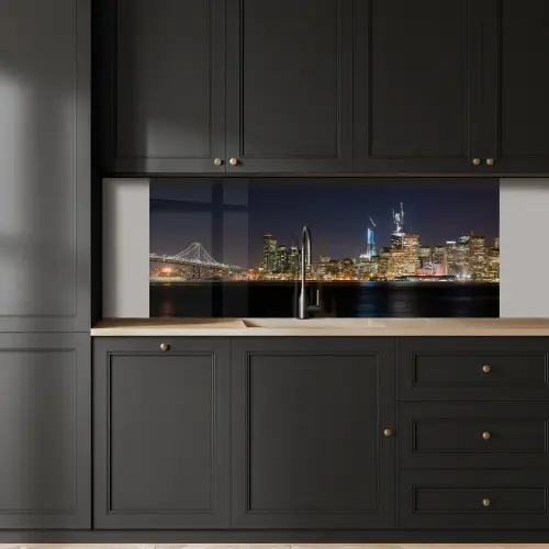 Verlichting - Hemel - Wolkenkrabbers - Skyline keuken achterwand 2 middel -sfeer1