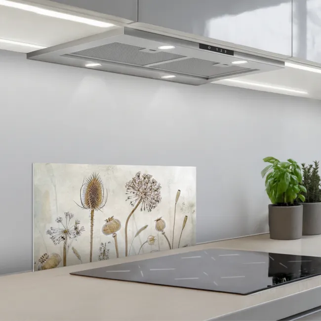 Verstilde Botanische Elegantie keuken achterwand spatscherm klein -3d_schuin