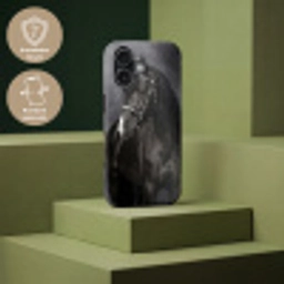 Portret - Paard - Zwart Toughcase MagSafe Apple iPhone 17 klein -USP_PrintM_DE
