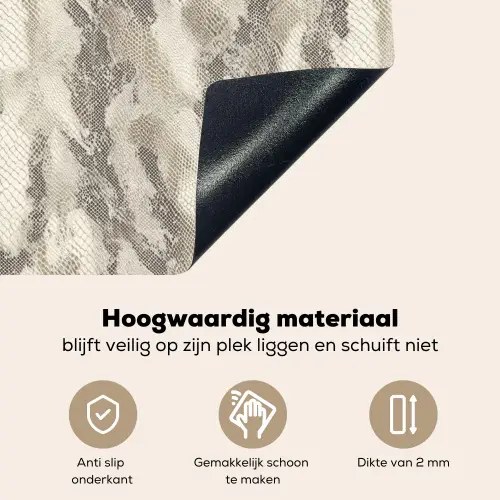 Slang - Patroon - Taupe Inductie beschemer met haakjes klein 777 -ky-onderkant-nl